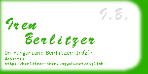 iren berlitzer business card